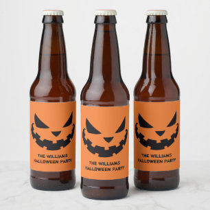 Beängstigende Kürbislaterne Benutzerdefiniertes Or Bierflaschenetikett
