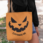 Beängstigende Kürbislaterne Benutzerdefiniertes Or Tasche<br><div class="desc">Diese leckere orangefarbene Halloween-Tasche für Trick oder Behandlung bietet eine cool lächelnde Kürbislaterne und einen eigenen personalisierten Text. Niedliche und beängstigende Taschen für Party,  die für Trick,  Gaumenfreuden oder Gastgeschenke verwendet werden.</div>