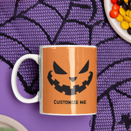 Beängstigende Kürbislaterne Custom Orange Hallowee Kaffeetasse