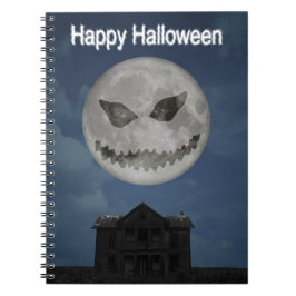 Beängstigende Kürbislaterne Halloween Moon Notizblock