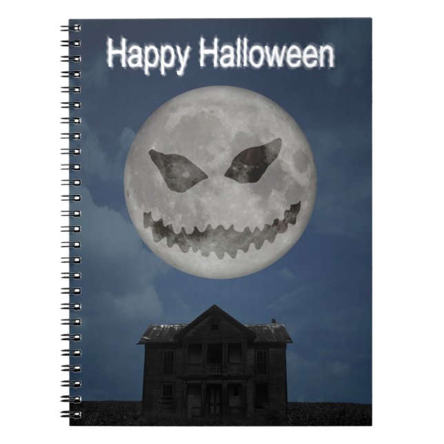 Beängstigende Kürbislaterne Halloween Moon Notizblock (Vorderseite)