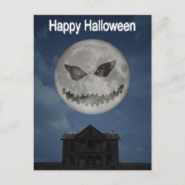 Beängstigende Kürbislaterne Halloween Moon Postkarte