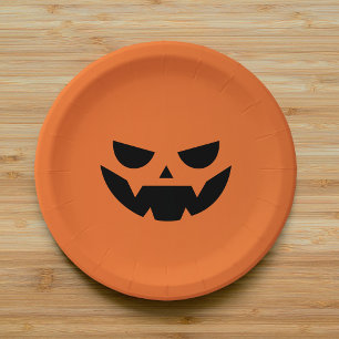 Beängstigende Kürbislaterne Halloween Pappteller