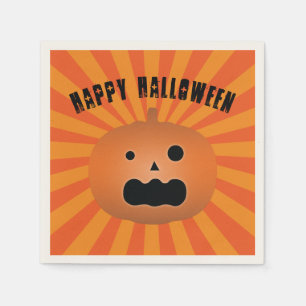 Beängstigende Kürbislaterne Pumpkin Halloween-Part Serviette