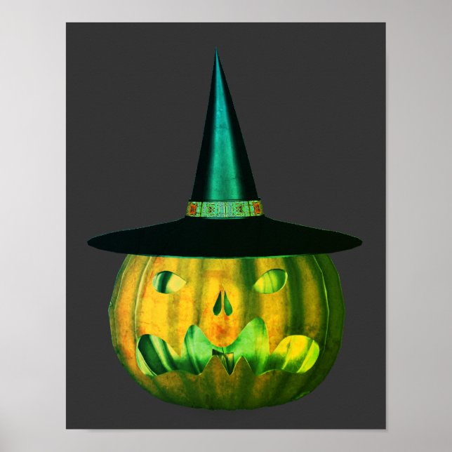 Beängstigende Kürbislaterne Pumpkin Halloween Poster (Vorne)