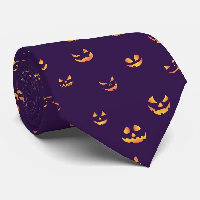 Beängstigende Kürbislaterne vor Halloween-Kostüm Krawatte (Gerollt)