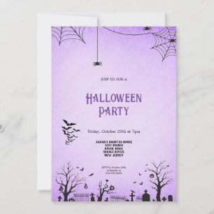 BEÄNGSTIGENDE LILA UND SCHWARZE HALLOWEE EINLADUNG