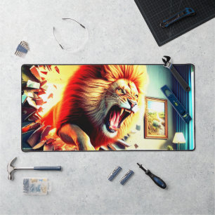 Beängstigende Lion Schreibtischunterlage