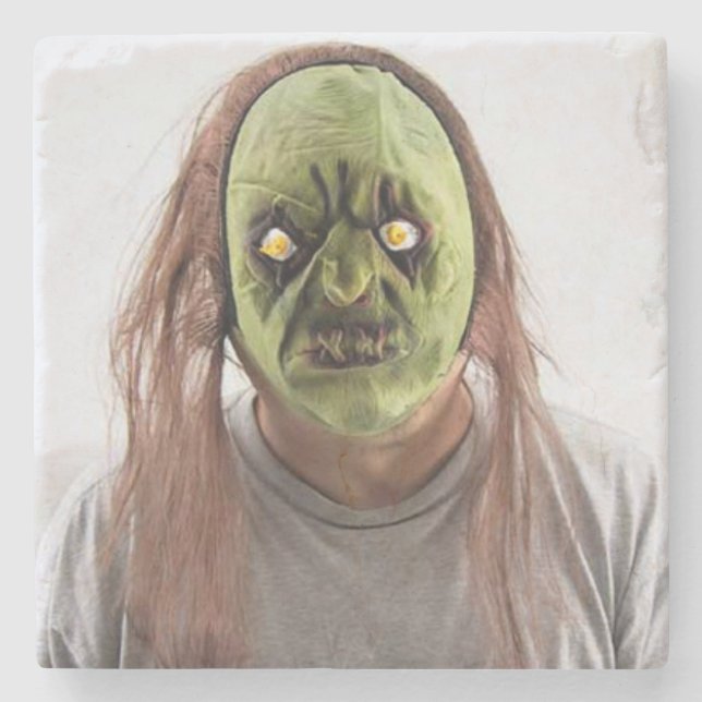 Beängstigende Maske Steinuntersetzer (Vorderseite)