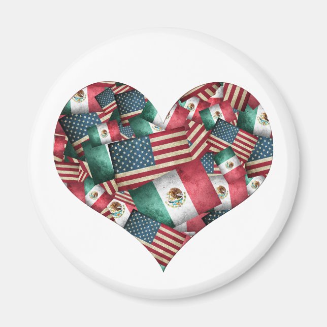 Beängstigende mexikanische/amerikanische Flaggen - Magnet (Vorne)