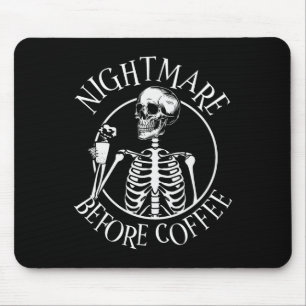 Beängstigende Nacht vor Coffee Halloween Skeleton Mousepad
