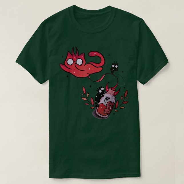 Beängstigende Niedliche Kawaii Cat Dark Art Gotisc T-Shirt (Design vorne)