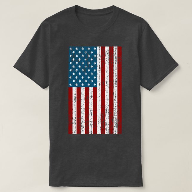 Beängstigende patriotische amerikanische Flagge T-Shirt (Design vorne)
