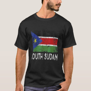 Beängstigende patriotische Fahne im Südsudan Männe T-Shirt