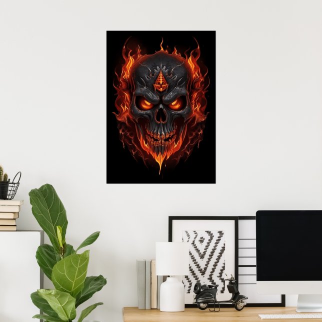 Beängstigende Poster-Wand-Decke aus glühendem Schä Poster (Heimbüro)