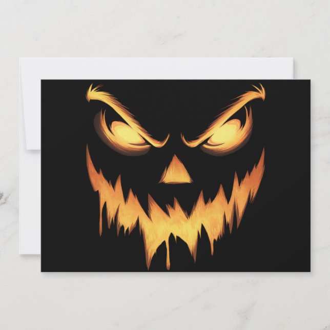 Beängstigende Pumpkin Kürbislaterne Face Halloween Einladung (Vorderseite)