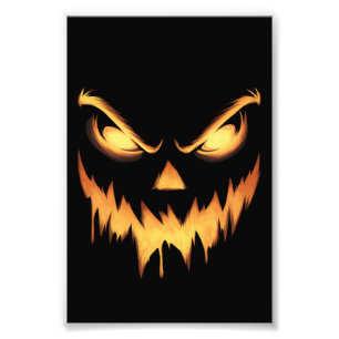 Beängstigende Pumpkin Kürbislaterne Face Halloween Fotodruck
