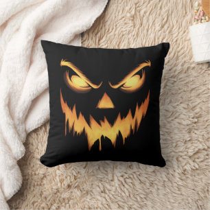 Beängstigende Pumpkin Kürbislaterne Face Halloween Kissen