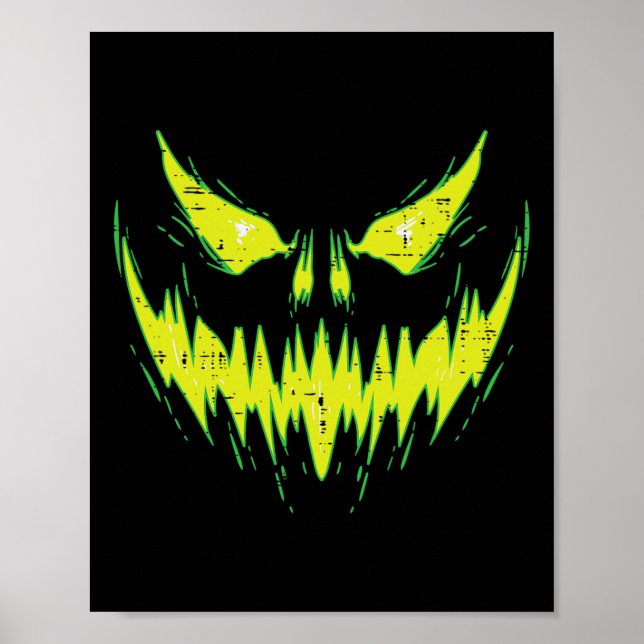 Beängstigende Pumpkin Kürbislaterne konfrontiert H Poster (Vorne)