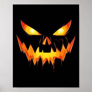 Beängstigende Pumpkin Kürbislaterne konfrontiert H Poster