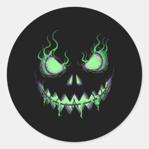 Beängstigende Pumpkin Kürbislaterne Spooky Hallowe Runder Aufkleber
