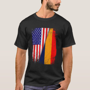 Beängstigende rumänische Flagge & amerikanische Fl T-Shirt