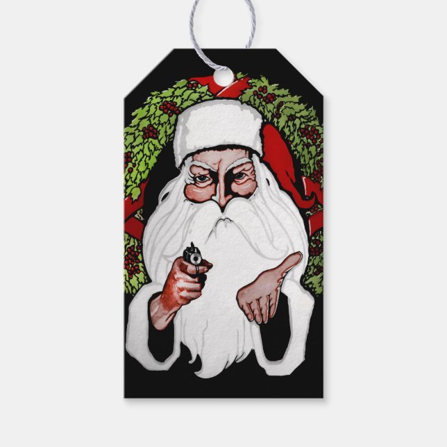 Beängstigende Santa Gift Tags Geschenkanhänger (Vorderseite)