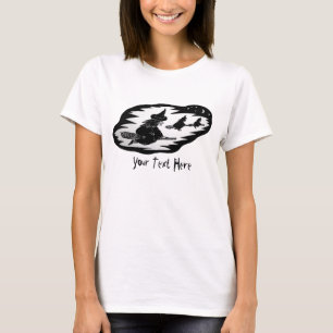 beängstigende, schwarze Fliegenhexen auf Broomstic T-Shirt