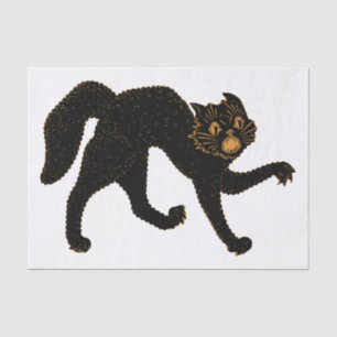 Beängstigende Schwarze Katze 1920 Seidenpapier
