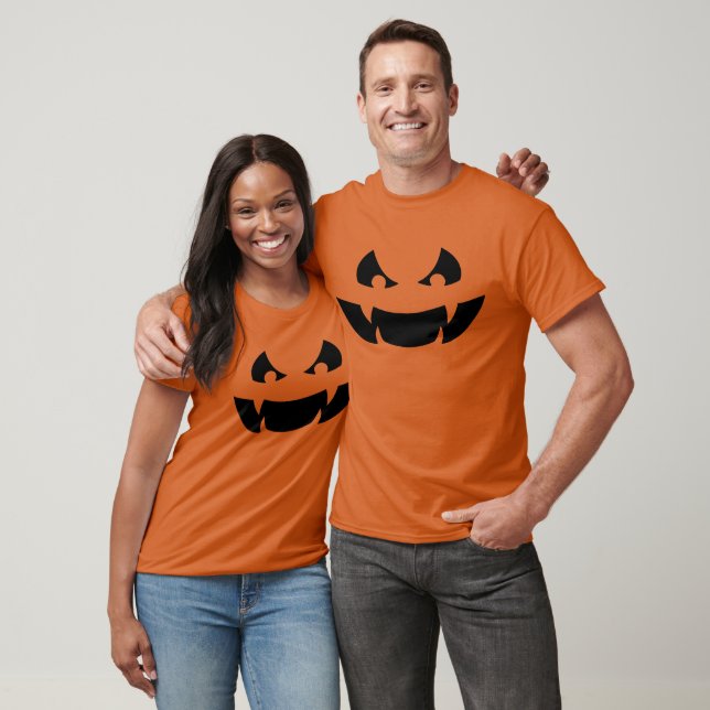 Beängstigende Schwarze Kürbislaterne T-Shirt (Unisex)