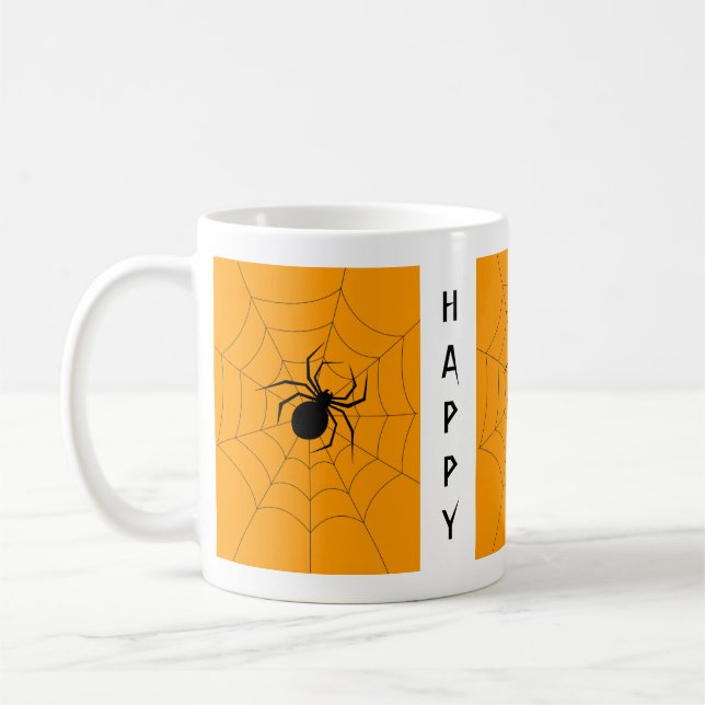 Beängstigende Schwarze Witwe Spider Happy Hallowee Kaffeetasse (Links)