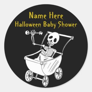 Beängstigende Skeleton Baby Shower Round Stickers