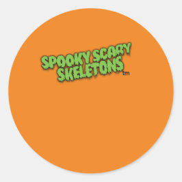 Beängstigende Skelette Orange Sticker! Runder Aufkleber