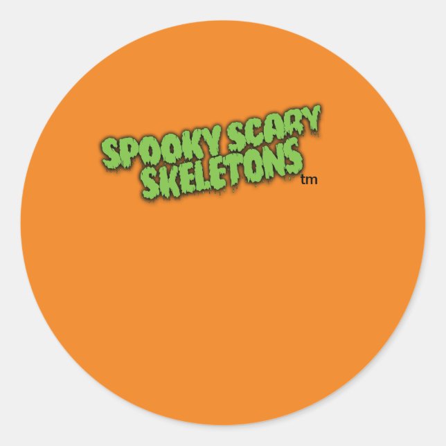 Beängstigende Skelette Orange Sticker! Runder Aufkleber (Vorderseite)