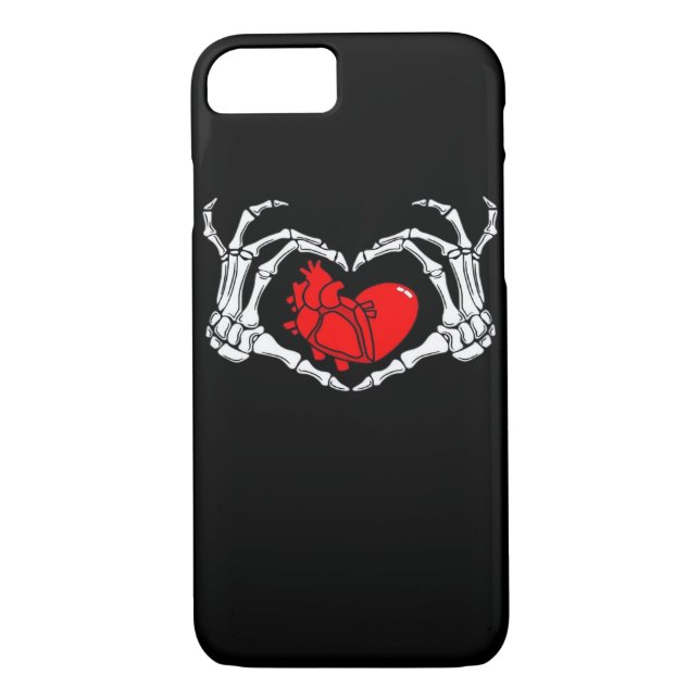 Beängstigende Skeletthandschuhe und rotes Herz, cr Case-Mate iPhone Hülle (Rückseite)