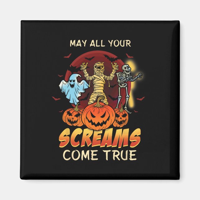 Beängstigende Skelettmonster Ghost Funny Lazy Cree Magnet (Vorne)