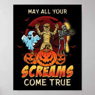 Beängstigende Skelettmonster Ghost Funny Lazy Cree Poster
