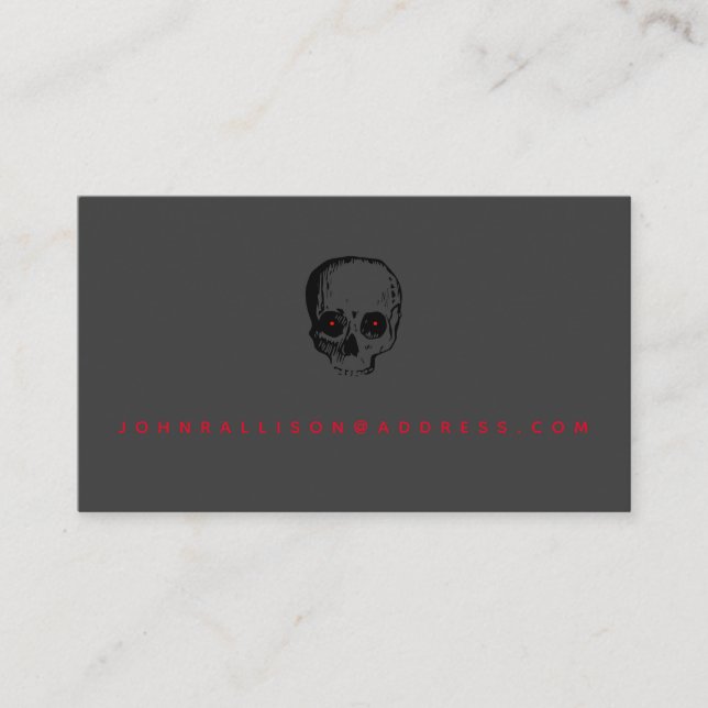 Beängstigende Skull-Halloween-Rufkarte Telefonnummerkarte (Vorderseite)