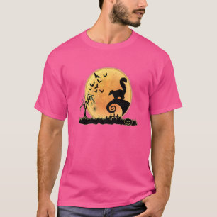 Beängstigende Skunk- und Moon-Tiere Halloween-Kost T-Shirt