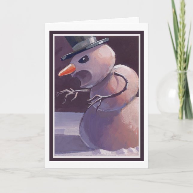 Beängstigende Snowman-Weihnachtskarte Feiertagskarte (Vorderseite)