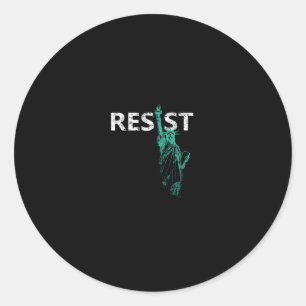 Beängstigende Statue des Liberty Resist Runder Aufkleber