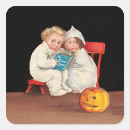 Beängstigende Story lesen Quadratischer Aufkleber