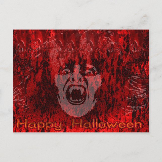 Beängstigende Vampir Lady in Blood Postcard Postkarte (Vorderseite)