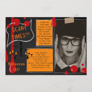 Beängstigender 21. Geburtstag Halloween mit Einladung
