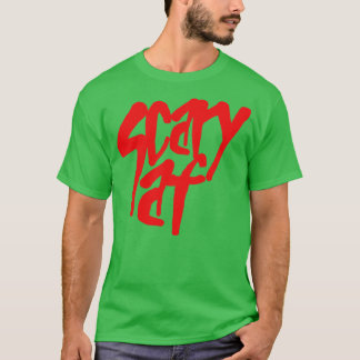 Beängstigender Af-Roter Text T-Shirt