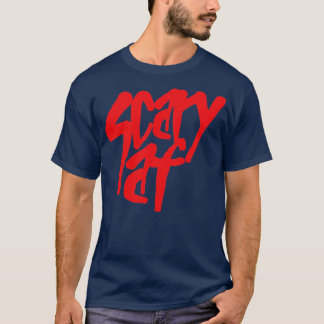 Beängstigender Af-Roter Text T-Shirt