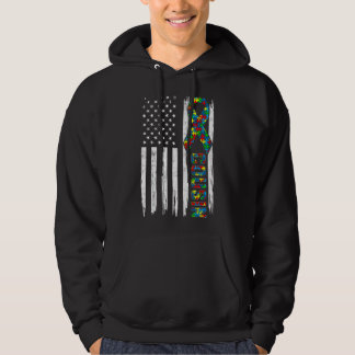 Beängstigender amerikanischer Flag Autism Cousin F Hoodie