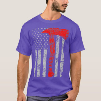 Beängstigender amerikanischer Patriot Red Line Ax  T-Shirt