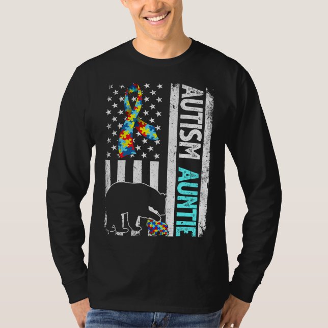 Beängstigender Autismus der amerikanischen Fahne T-Shirt (Vorderseite)