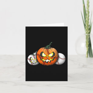 Beängstigender Baseballlehrer 2023 Pumpkin Hallowe Karte